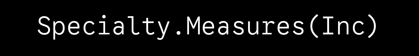 Text 'Specialty.Measures(Inc)' on a black background